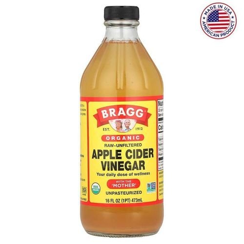 Bragg, Vinaigre de cidre de pomme biologique avec la « mère », crue non filtrée, 473 ml