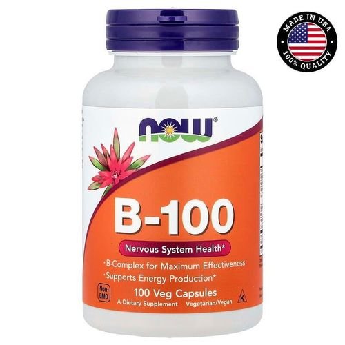 1 (21) NOW Foods, B-100, 100 capsules végétariennes – Image 1