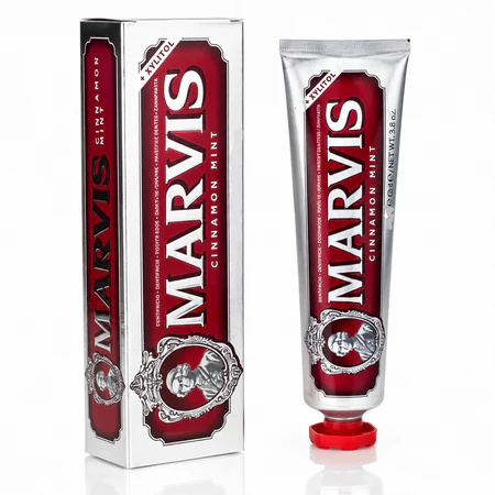 Marvis Dentifrice Menthe-Cannelle, 85ml, Dentifrice aromatisé, Aide à éliminer la plaque dentaire et promouvoir des gencives saines, Fraîcheur durable
