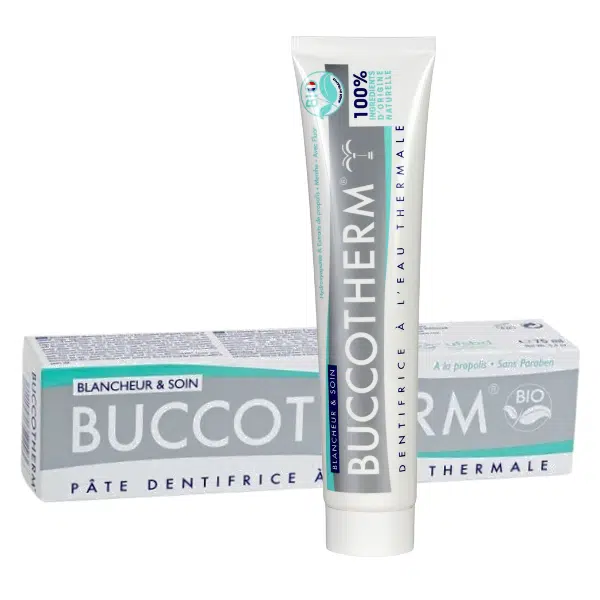 BUCCOTHERM BLANCHEUR ET SOIN PATE DENTIFRICE A L’EAU THERMALE 75ML