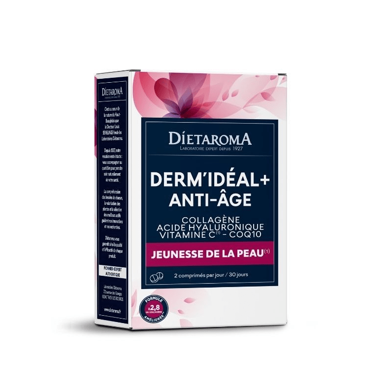 DIETAROMA DermIdéal + anti-âge COLLAGÈNE COQ10 ACIDE HYALURONIQUE 60 comprimés