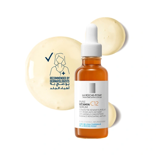 La-Roche-Posay-Face-Serum-Pure-Vitamin-C12-30-Ml_0_515 La Roche-Posay - Pure Vitamine C12 - Sérum Vitamine C Anti-rides - Enrichi en Acide Salicylique - Sérum Visage qui Donne Éclat et Lisse les Rides et Ridules - Adapté à Tous Types de Peaux – Image 1