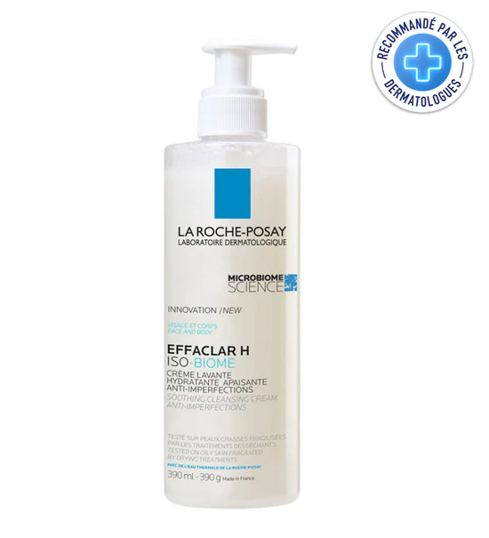 Untitled-1_fb8621a9-5098-4e72-9b2e-0d505ebf53a4 La Roche-Posay, Effaclar H, Iso-Biome, Crème Lavante Anti-Imperfections, Hydrate & Apaise les peaux à tendance acnéique fragilisées par les traitements, 390ml – Image 1