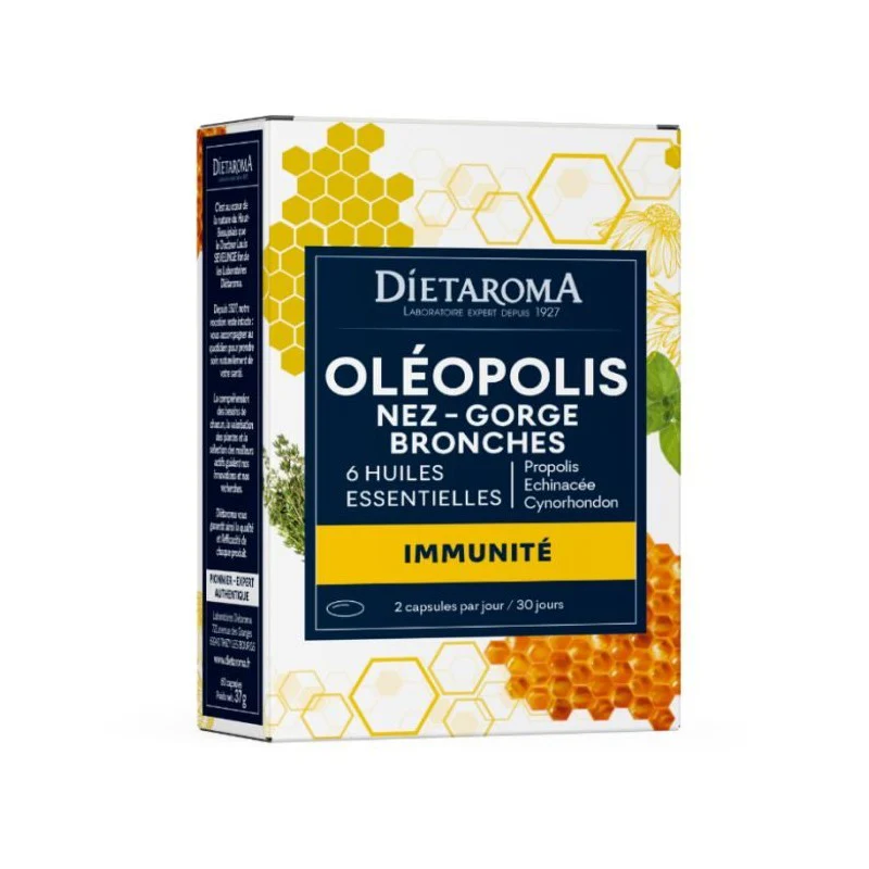 DIETAROMA OLEOPOLIS IMMUNITE NEZ GORGE BRONCHES 60 CAPSULES