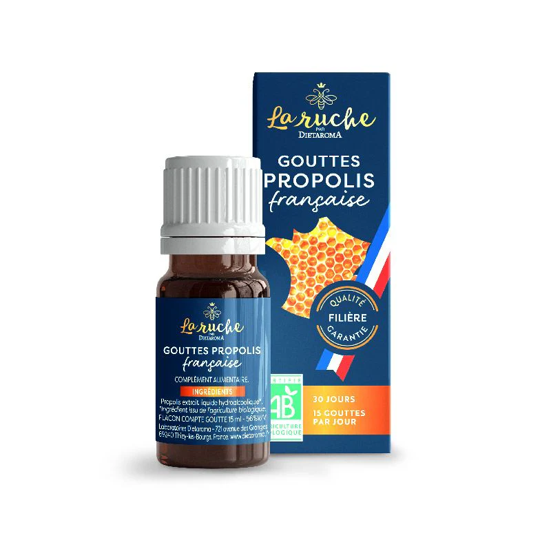 gouttes-propolis-francaise-bio DIETAROMA Gouttes Propolis 15ml – Image 1