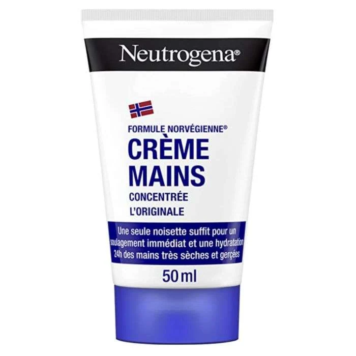 Neutrogena – Crème Mains Concentrée L'Originale Formule Norvégienne (tube de 50 ml) – Crème hydratante pour mains très sèches et gercées – Soulagement immédiat et hydratation 24 h