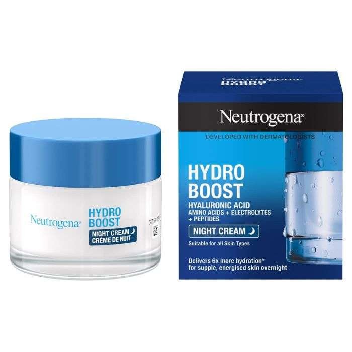 Neutrogena | Crème de Nuit Hydro Boost (pot de 50 ml) – Crème hydratante pour le visage au complexe FNH – Soin visage à l'acide hyaluronique pour une peau repulpée et revitalisée pendant la nuit