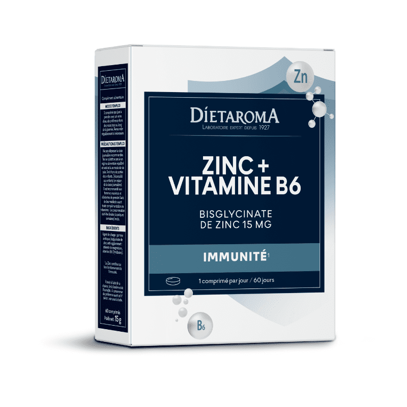 zinc-vitamine-b6-DIETAROMA DIETAROMA Zinc + vitamine B6 60 comprimés – Image 1