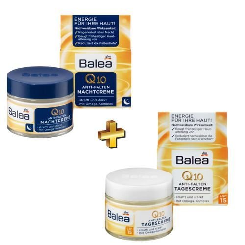 coffret Balea Q10 - Crème de jour et crème de nuit anti-rides