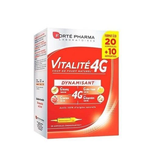 Forte Pharma Vitalité 4G Dynamisant - 20 Ampoules +10 Offertes