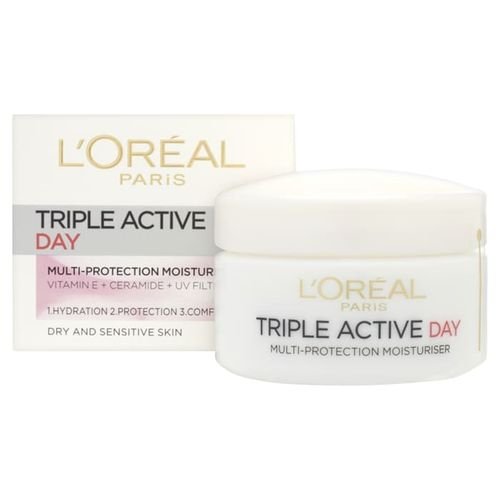 1 (46) L'Oréal Paris Skin Expert – Creme de jour hydratante Triple Active peaux seches et sensibles – 50ml – Image 1