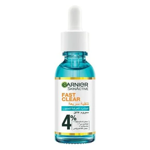Garnier Skin Active Fast Clear Sérum Anti-Acné Avec 4% De Vitamine C + Salicylique + Niacinamide + AHA Pour Combattre L’acné Et Estomper Les Taches Brunes) Mini Format Voyage 15ml