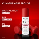 VICHY CLINICAL CONTROL DÉODORANT ANTI-TRANSPIRANT 96H SPRAY – 125 ML – Image 2