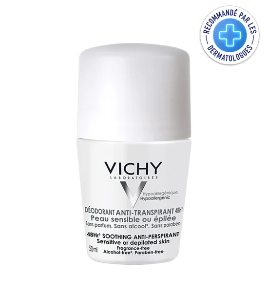 B_2daa1f6a-8306-411a-9329-3c311ec698a8 VICHY DEODORANT ROLL-ON 24H TOUCHER SEC PEAUX SENSIBLES 50ML – Image 1