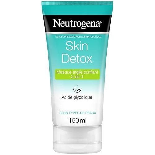 Neutrogena Skin Detox 2 en 1 Masque de Nettoyage et de Nettoyage pour Le Visage avec Acide glycolique et Argile 1x 150 ML