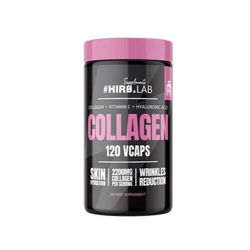 HIROLAB Supplements Collagène 2200mg 120 Veg Capsules + Acide Hyaluronique & Vitamine C