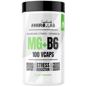 HIROLAB Supplements Magnesium + Vitamine B6 - 100 VegCaps (50 Servings)